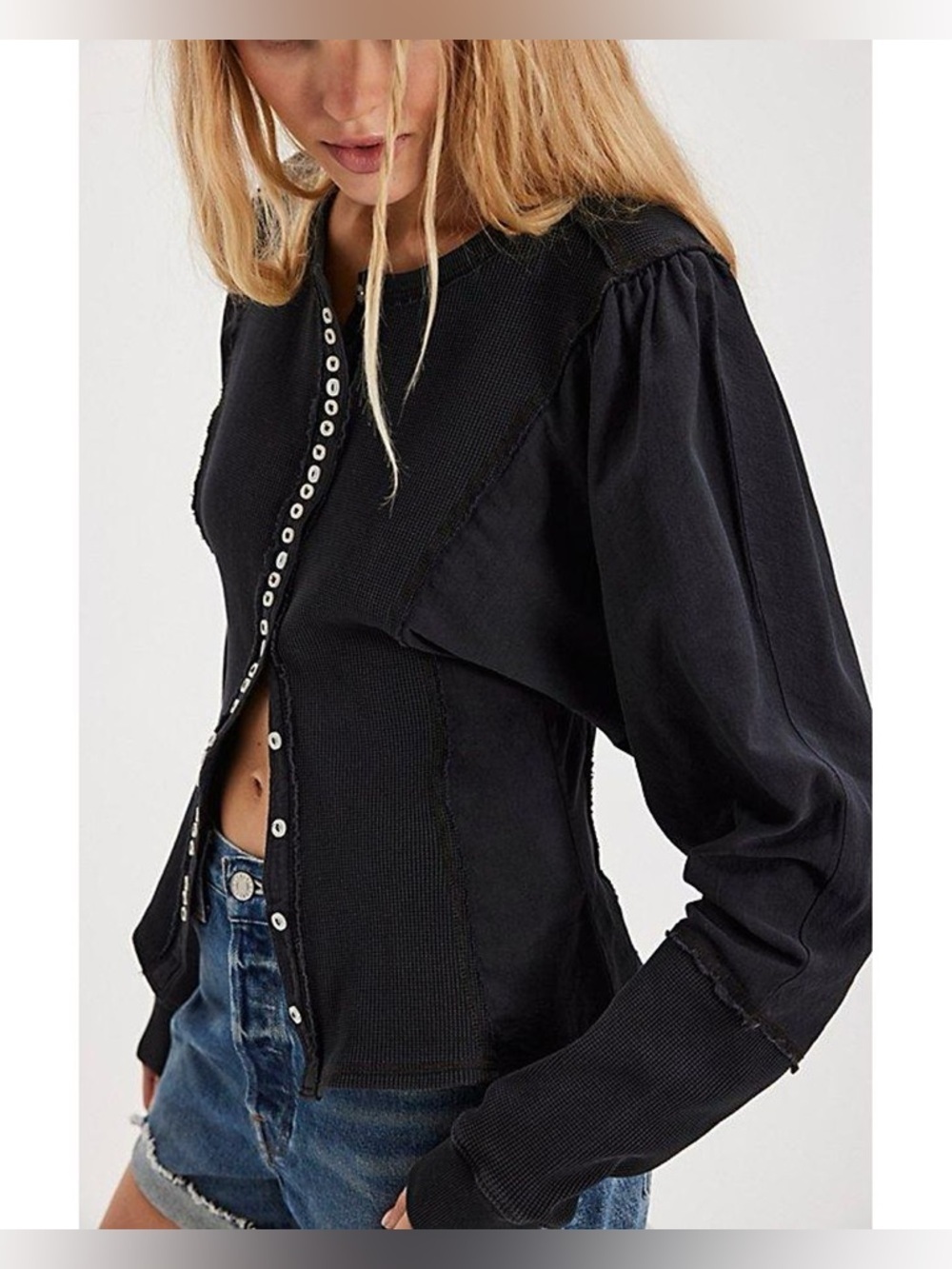 NWT Free People Maggie Cardi Cardigan Sweater in Black S